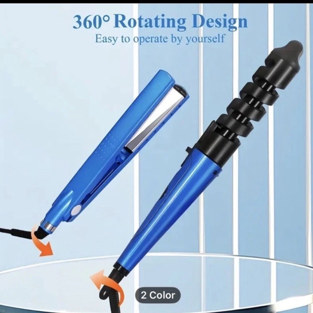 Blue Rotating Hair Styler